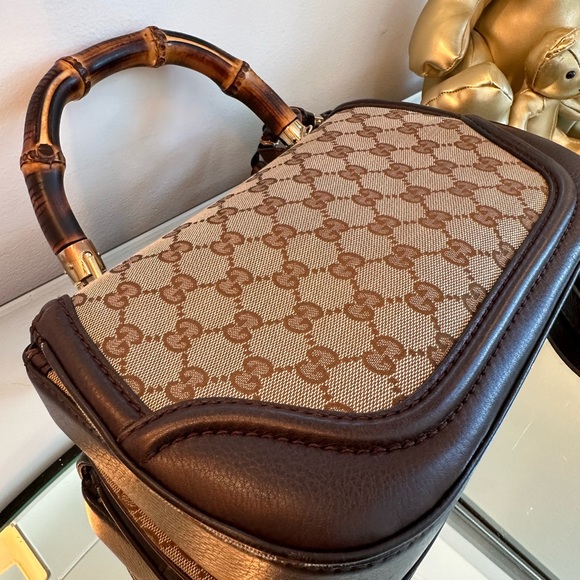Gucci Bamboo 1947 Medium Original GG canvas w brown leather details & tassels - Picture 9 of 15